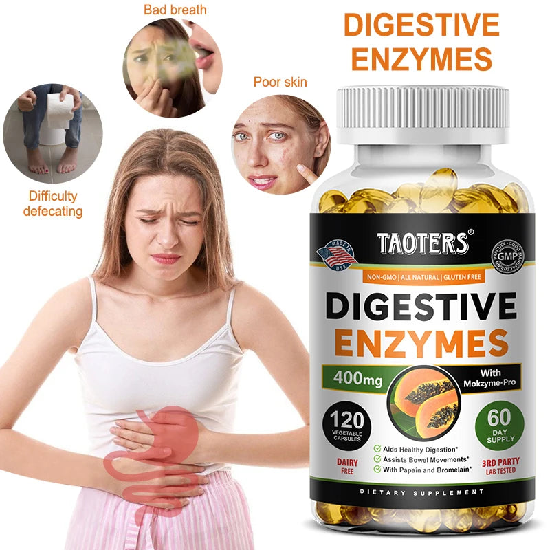 Digestive Enzyme Complex with Papain & Bromelain - Gut Wellness Support