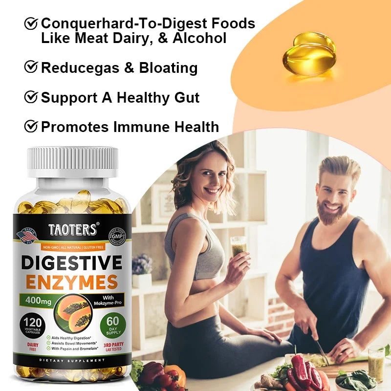 Digestive Enzyme Complex with Papain & Bromelain - Gut Wellness Support